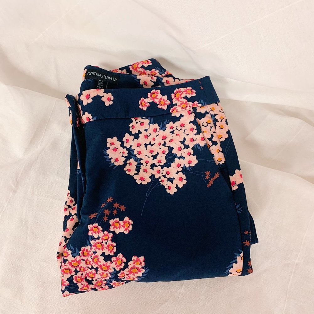 Cynthia Rowley floral trousers, size 6